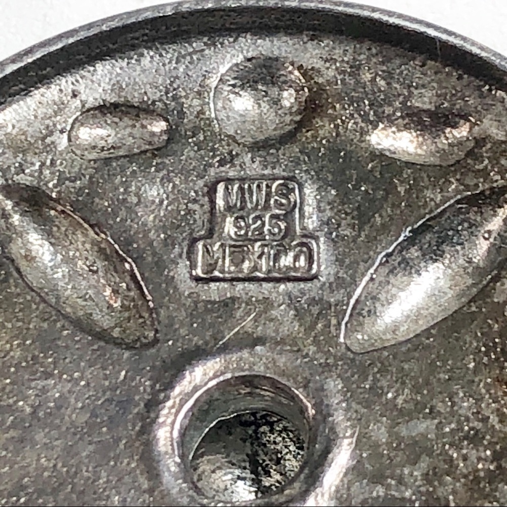 MWS Mexico Sterling Silver Floral Design Pendant - Picture 4 of 6
